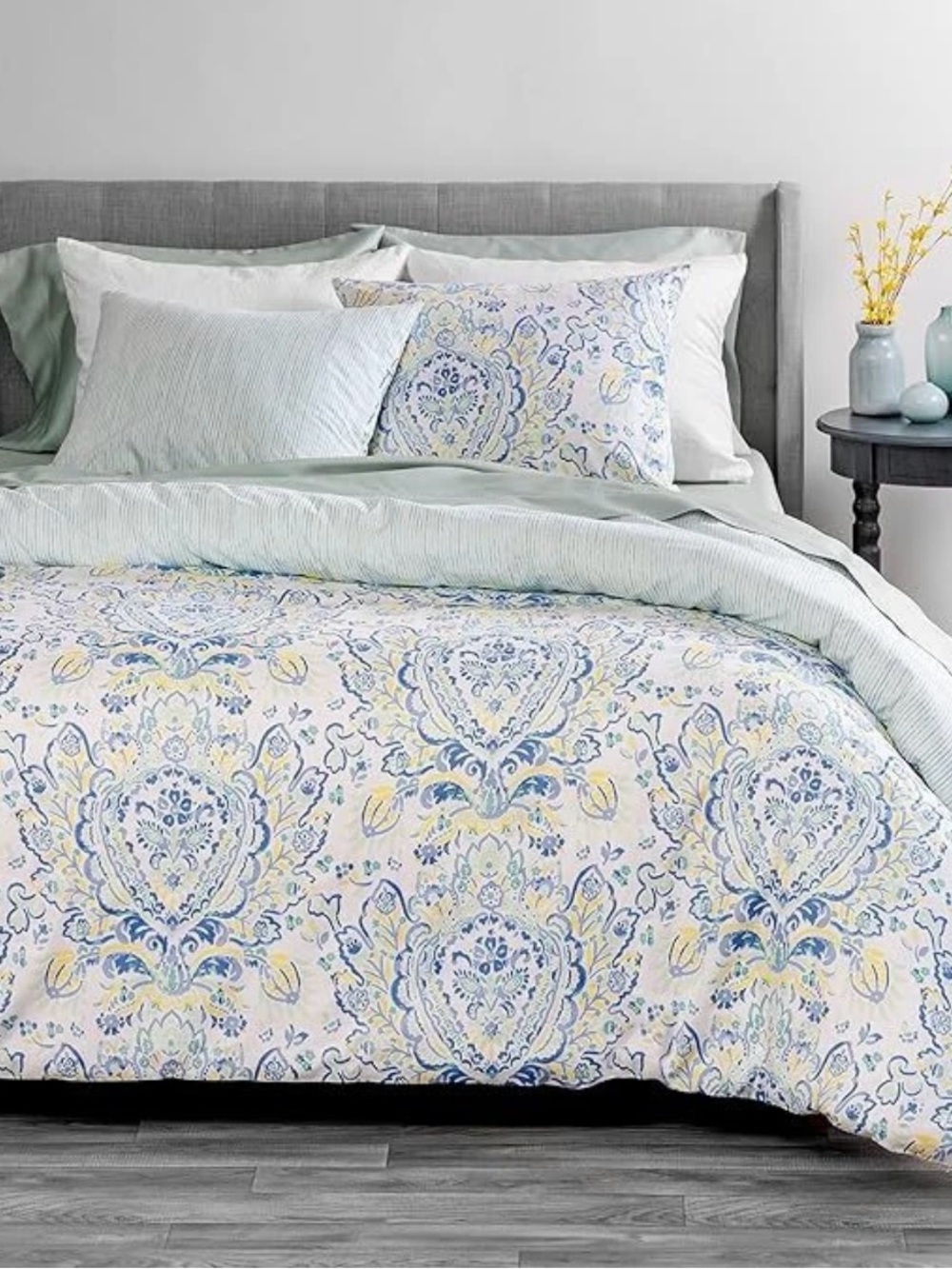 MARTHA STEWART 100% Striped 3Pc Duvet Cover Set Queen size